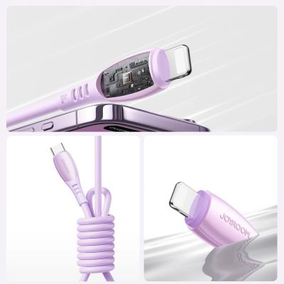 12. Kabel Joyroom S-A59 Vibrant Series 30W USB-C - Lightning 1,2m - fioletowy