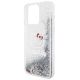 5. Etui Hello Kitty Liquid Glitter Charms Kitty Head na iPhone 15 Pro Max - srebrne