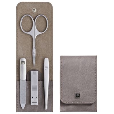 2. Zestaw do manicure Zwilling Twinox – taupe, skórzane etui, 4 elementy - Taupe