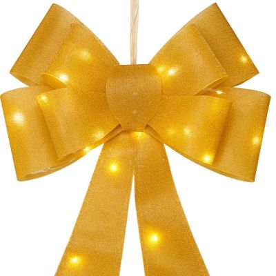 10. KOKARDA DEKORACYJNA 60CM ZŁOTA 25 LED