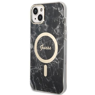 2. Etui Guess Marble MagSafe na iPhone 14 + ładowarka indukcyjna - czarne