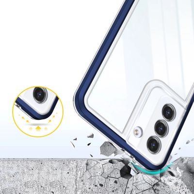 6. Clear 3in1 etui do Samsung Galaxy S21+ 5G (S21 Plus 5G) żelowy pokrowiec z ramką niebieski