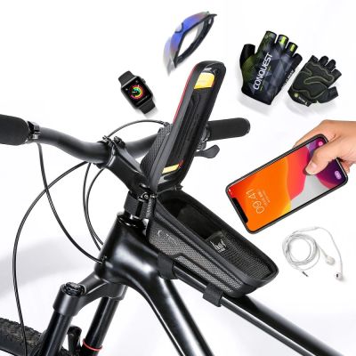 6. Torba Tech-Protect V2 rowerowa z miejscem na telefon 1l - czarna