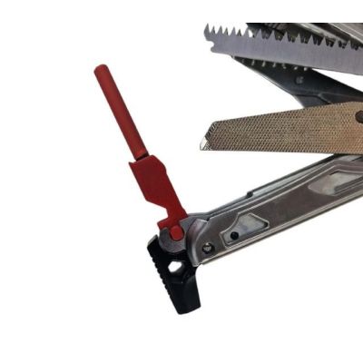 3. Multitool AZYMUT Giewon FS - Fire Starter - 19 narzędzi - krzesiwo + gwizdek + kabura do pasa (H2038A)