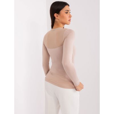 4. Beżowa bluzka basic z siateczką BASIC FEEL GOOD  (RV-BZ-9202.10X)