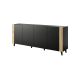 Komoda FARO 200x42x82 czarny mat + dąb craft