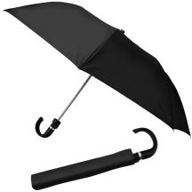 PARASOL KRÓTKI PÓŁAUTOMATYCZNY Z ZAWIJANĄ RĄCZKĄ CZARNY SEMI LINE