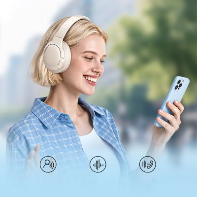 9. Słuchawki bezprzewodowe Baseus Bass BH1 Lite nauszne Bluetooth 6.0 - białe