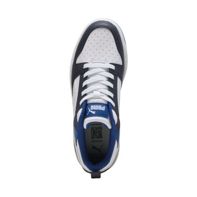 4. Buty dla dzieci Puma Rebound V6 Lo Mid biało-niebieskie 393833 28