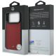 8. Etui Mercedes Leather Mesh with Bow Line MagSafe na iPhone 18 Pro Max / 17 Pro Max - bordowe