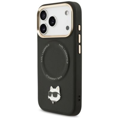 2. Etui Karl Lagerfeld Big Strap Choupette Metal Logo MagSafe na iPhone 17 Pro Max - czarne