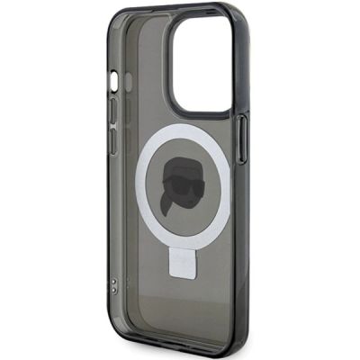 7. Etui Karl Lagerfeld Ring Stand Karl Head MagSafe do iPhone 15 Pro Max - czarne