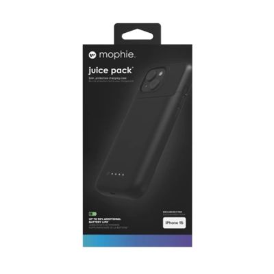2. Etui Mophie Juice Pack do iPhone 15 z wbudowanym powerbankiem 2400 mAh - czarne
