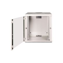 Szafa sieciowa wisząca Unique 19" 12U rack 600x600, drzwi szyba, szary, niedzielona, złożona, 100kg