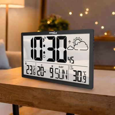 30. GREENBLUE ZEGAR ŚCIENNY LCD BARDZO DUŻY, TEMPERATURA, DATA GB218