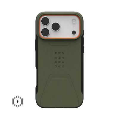 4. Urban Armor Gear Civilian pokrowiec na telefon komórkowy 17,5 cm (6.9") Oliwkowy, Pomarańczowy