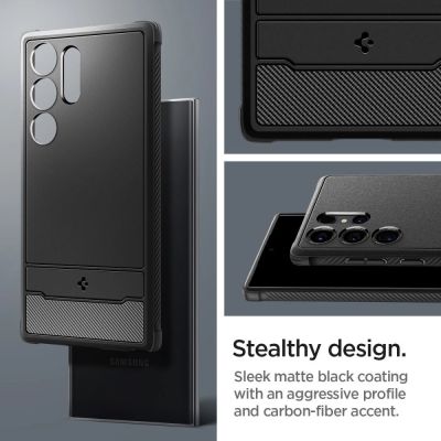 7. Etui Spigen Rugged Armor na Samsung Galaxy S24 Ultra - czarny mat