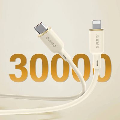 4. Kabel 2w1 Dudao L7SF USB-C - USB-C / Lightning 100W 1.2m - beżowy