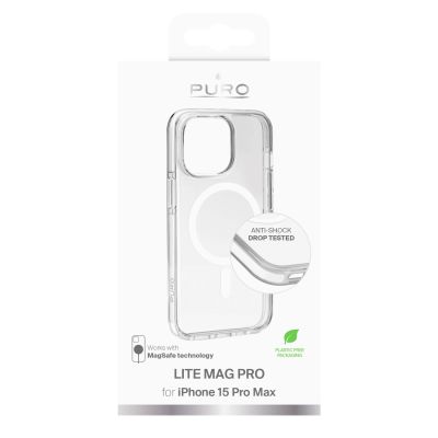 2. Etui silikonowe Puro Lite Mag Pro MagSafe do iPhone 15 Pro Max - przezroczyste