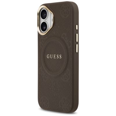 2. Etui Guess Peony Hot Stamp MagSafe na iPhone 17 - brązowe