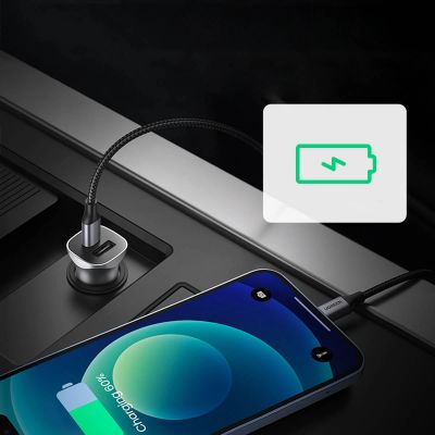 4. Ładowarka samochodowa Ugreen CD130 USB-A / USB-C 30W - szara