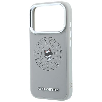 6. Etui Karl Lagerfeld Point & Choupette Sketch MagSafe na iPhone 18 Pro Max / 17 Pro Max - szare