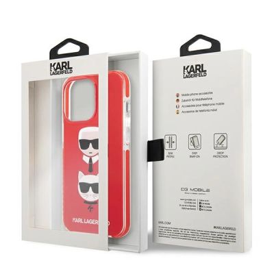 8. Etui Karl Lagerfeld Karl&Choupette Head na iPhone 13 Pro / iPhone 13 - czerwone