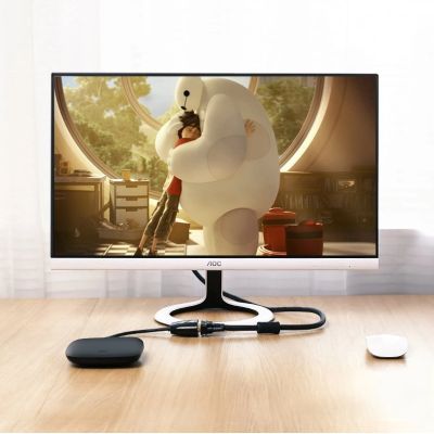 14. Ugreen kabel przewód przejściówka adapter jednokierunkowy z HDMI (męski) do VGA (żeński) FHD czarny (MM105 40253)