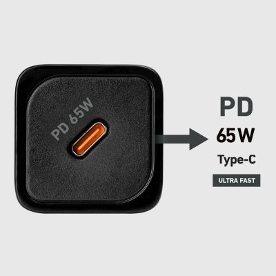 9. Ładowarka sieciowa SBS TETRGAN1C65W 65W GaN z Power Delivery - czarna
