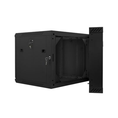 5. LANBERG SZAFA WISZĄCA DWUSEKCYJNA 19" 9U 600X600 (DRZWI SZKLANE, CZARNA RAL9004) WF02-6609-10B