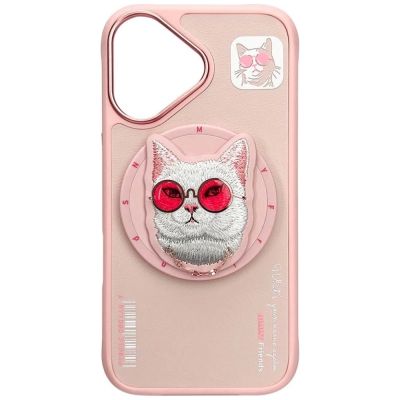 2. Etui Nimmy Glasses Cool Cat MagSafe na iPhone 16 - różowe