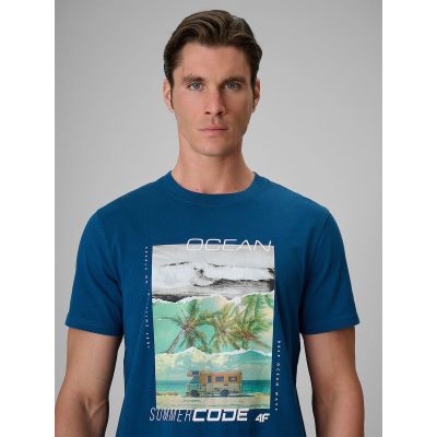 4. T-shirt regular z nadrukiem męski 4F 4FRSS26TTSHM4304-46S