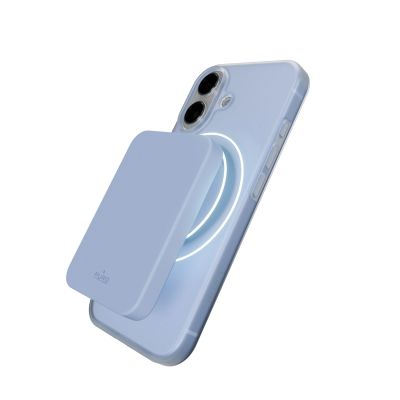 4. Etui silikonowe Puro Daylight kompatybilne z Magsafe na iPhone 17 - półprzezroczyste niebieskie