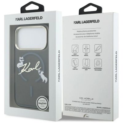 8. Etui Karl Lagerfeld Script Logo MagSafe na iPhone 18 Pro Max / 17 Pro Max - czarne