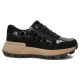 2. Skórzane sneakersy damskie na koturnie lakierowane czarne Filippo DP7988