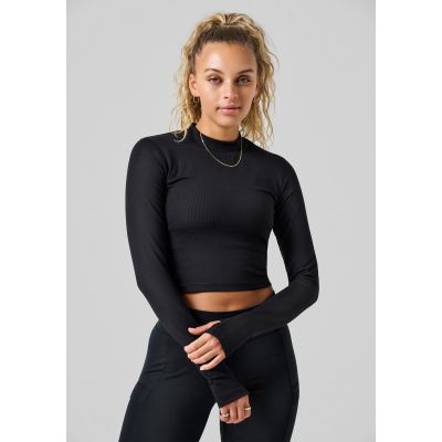 2. Koszulka CASALL Soft Rib Mock Neck Long Sleeve czarny