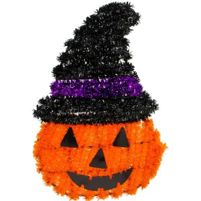 2. FIGURKA DEKORACYJNA DYNIA 35CM HALLOWEEN FIOLETOWY PASEK