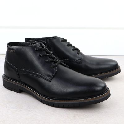 2. Skórzane trzewiki męskie eleganckie czarne Bugatti 331-8373H-4100