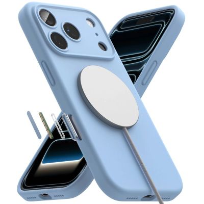 5. Etui Ringke Silicone MagSafe na iPhone 18 Pro / 17 Pro - jasnoniebieskie