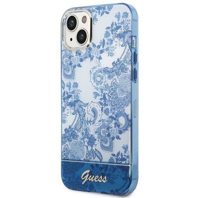 2. Etui Guess Porcelain Collection na iPhone 14 Plus - niebieskie
