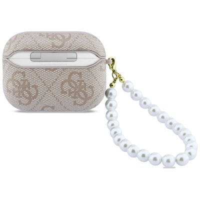 2. Etui Guess 4G Pearl Strap na AirPods Pro 3 - różowe