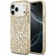 Etui Guess IML Leopard Glitter Triangle Logo MagSafe na iPhone 17 Pro Max / 18 Pro Max - brązowe