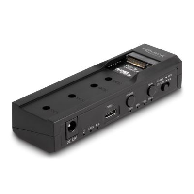 5. Delock - Kontroler pamięci - Funkcja klonowania - 2.5", 3.5", M.2 (6.4 cm, 8.9 cm) - Karta M.2 (PCIe NVMe i SATA) / SATA SSD - USB-C 3.2 (Gen 2x1)