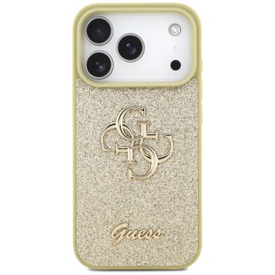 3. Etui Guess Fixed Glitter Big 4G na iPhone 17 Pro - złote