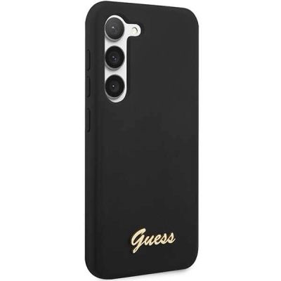 4. Etui Guess Silicone Vintage Gold Logo na Samsung Galaxy S23 - czarne