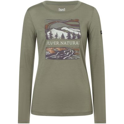 Koszulka z długim rękawem damska SUPER.NATURAL W Great Bear River LS zielona