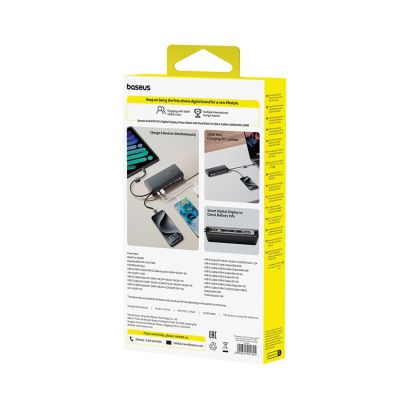 6. Powerbank Baseus EnerFill FC41 20000mAh 100W z wyświetlaczem cyfrowym i wbudowanym podwójnym kablem USB-C - czarny