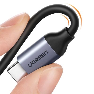 17. Ugreen adapter audio przejściówka USB Typ C (męski) - USB Typ C PD QC (żeński) + mini jack 3,5mm (żeński) szary (CM231)