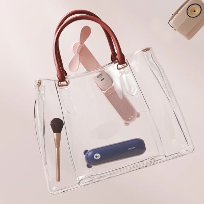 3. Mini wentylator Jisulife Handheld Fan Life8 przenośny wiatraczek USB z funkcją powerbanka 2000mAh i latarką - niebieski