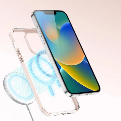 7. Dux Ducis Clin2 etui iPhone 14 Plus magnetyczny pokrowiec MagSafe różowe